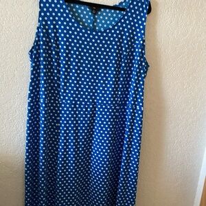 Ellos Blue and White Polka Dot Midi Dress Plus Size 18